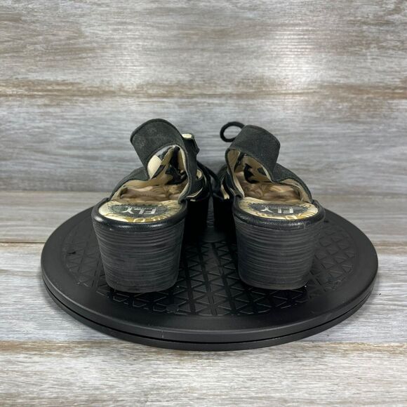 Fly London Women’s Black Leather Gladiator Wedges Sandals Size EU 38 US 7 - Picture 5 of 10